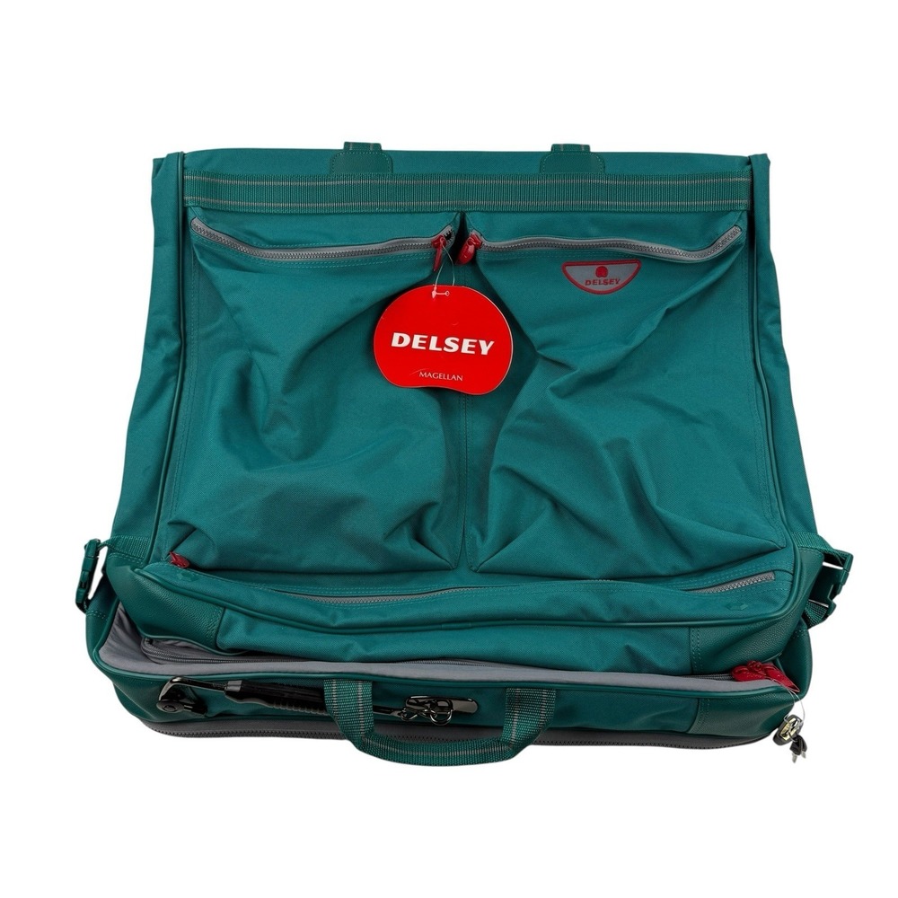 Magellan x Delsey Emerald Green Locking Travel Garment Bag NWT 23"x46" w/ Hanger